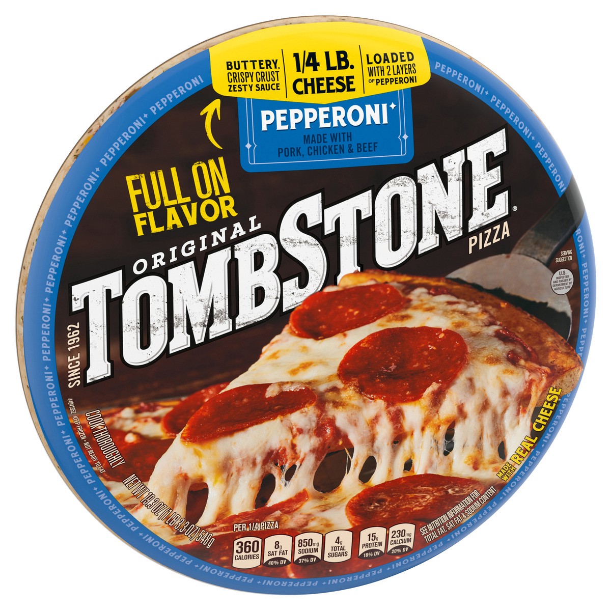 slide 2 of 8, Tombstone Original Pepperoni Frozen Pizza - 18.5oz, 19.3 oz