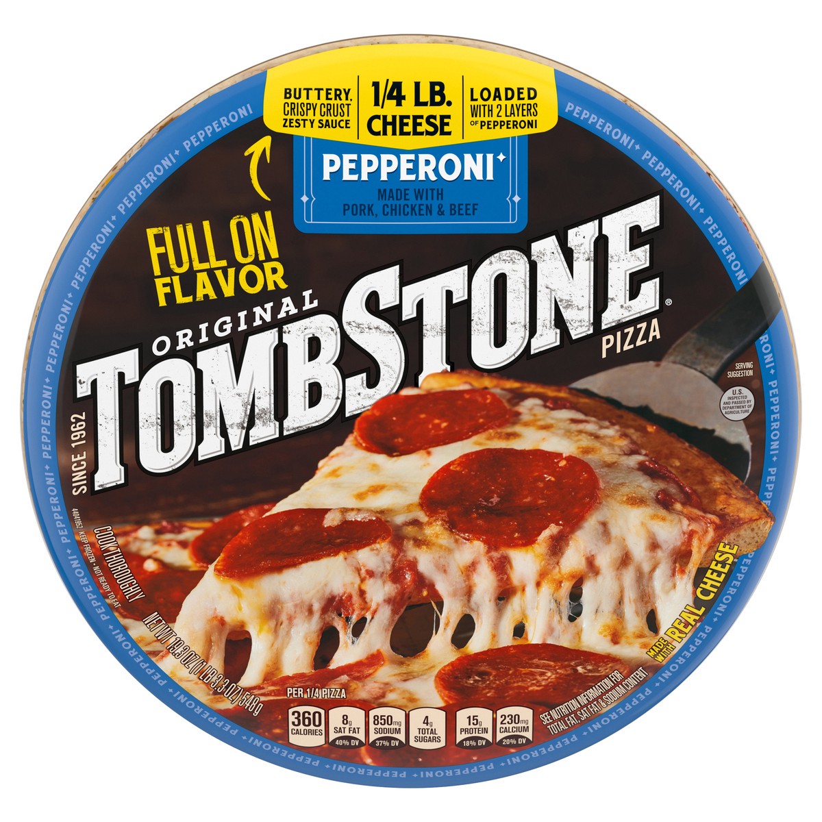 slide 1 of 8, Tombstone Original Pepperoni Frozen Pizza - 18.5oz, 19.3 oz