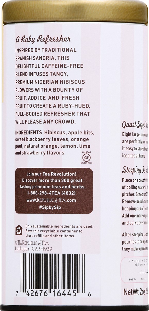 slide 10 of 12, The Republic of Tea Hibiscus Sangria Iced Tea Pouches - 8 ct, 8 ct