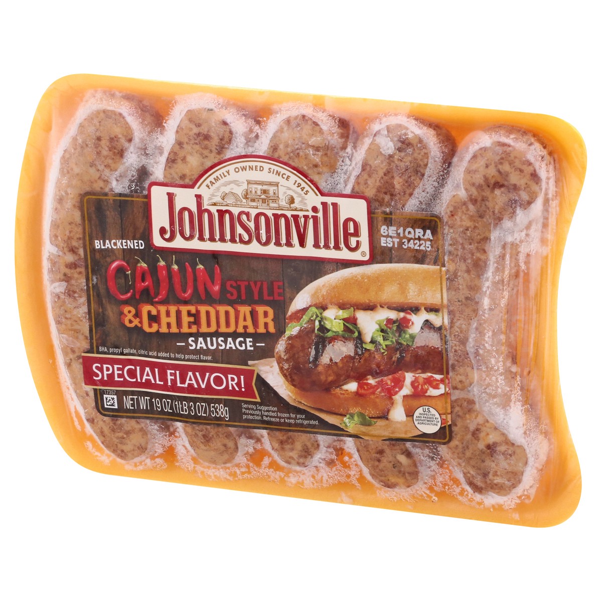 slide 2 of 13, Johnsonville Blackened Cajun Style & Cheddar Sausage 19 oz, 19 oz