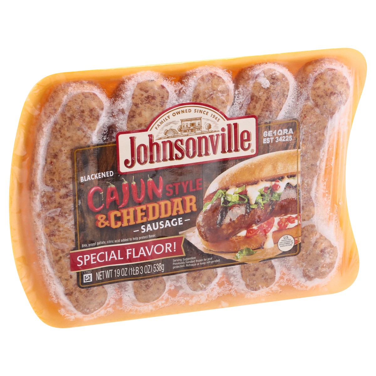 slide 9 of 13, Johnsonville Blackened Cajun Style & Cheddar Sausage 19 oz, 19 oz