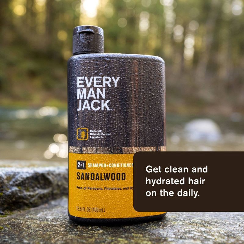 slide 8 of 12, Every Man Jack Men's 2-in-1 Shampoo + Conditioner - Sandalwood - 3.0 fl oz, 3 fl oz