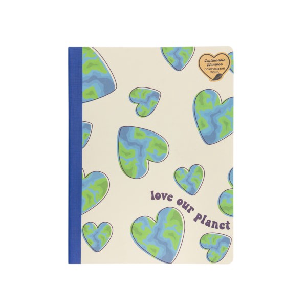 slide 2 of 2, Eccolo Lena + Liam Back To School Compbook, 7-1/2" X 9-3/4", 1 Subject, College Rule, 80 Sheets, Earth Love Hearts, 80 ct