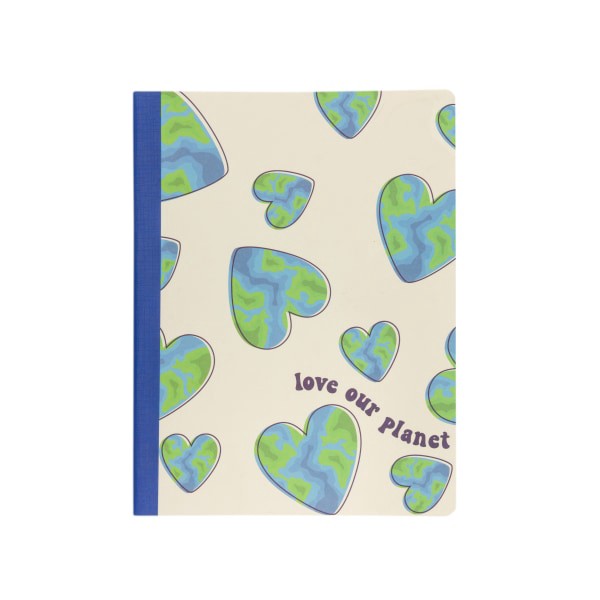 slide 1 of 2, Eccolo Lena + Liam Back To School Compbook, 7-1/2" X 9-3/4", 1 Subject, College Rule, 80 Sheets, Earth Love Hearts, 80 ct