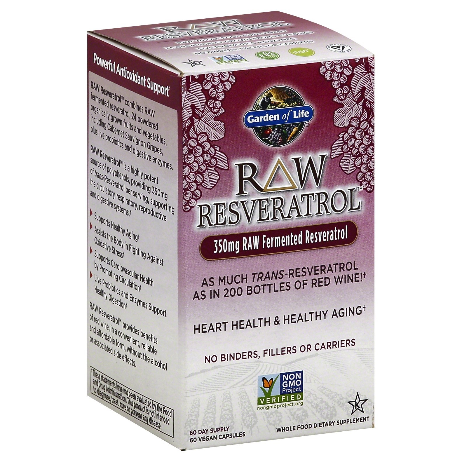 slide 1 of 4, Garden of Life Raw Resveratrol, 60 ct