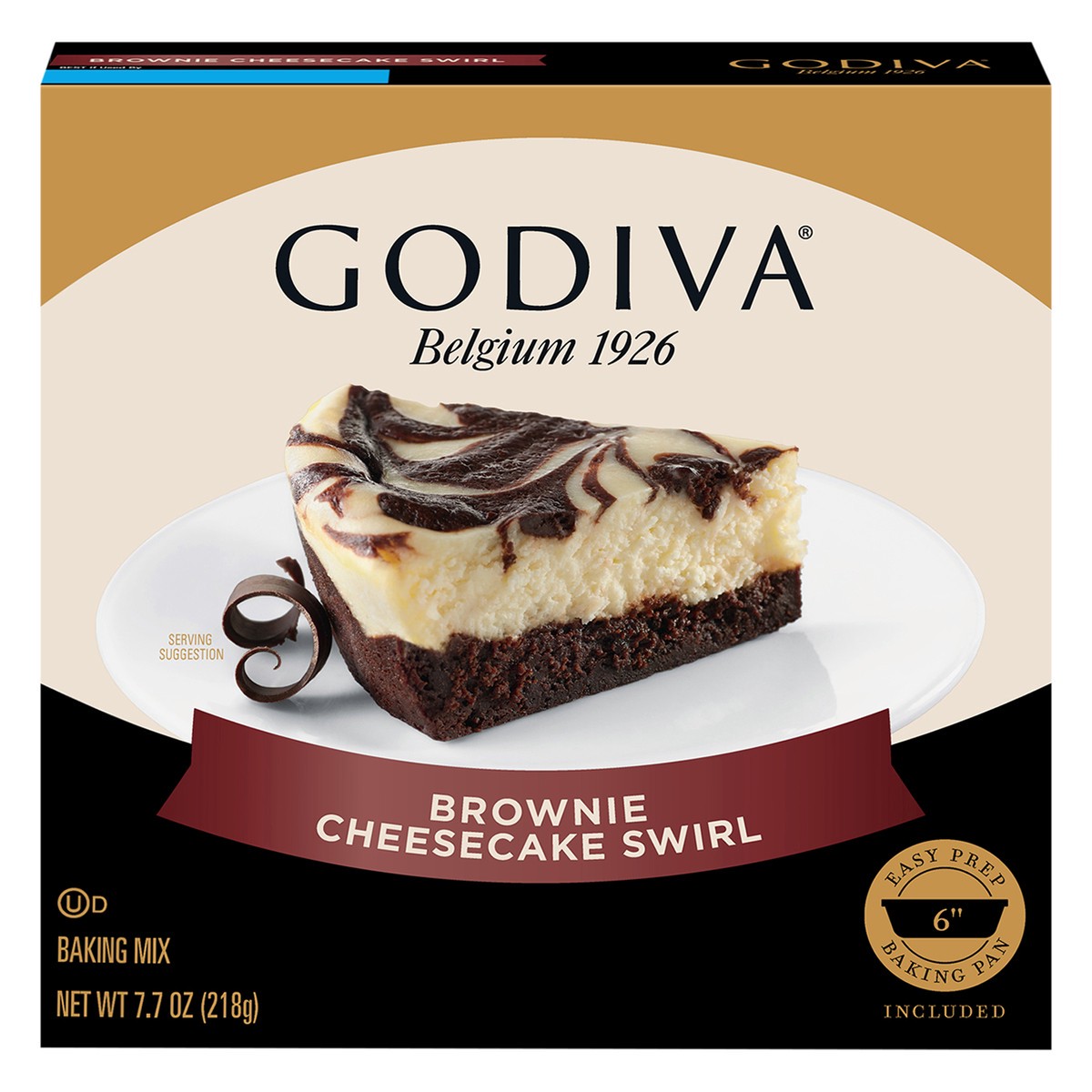 slide 13 of 13, Godiva Brownie Cheesecake Swirl Cake Mix, 7.7 oz box, 7.7 oz