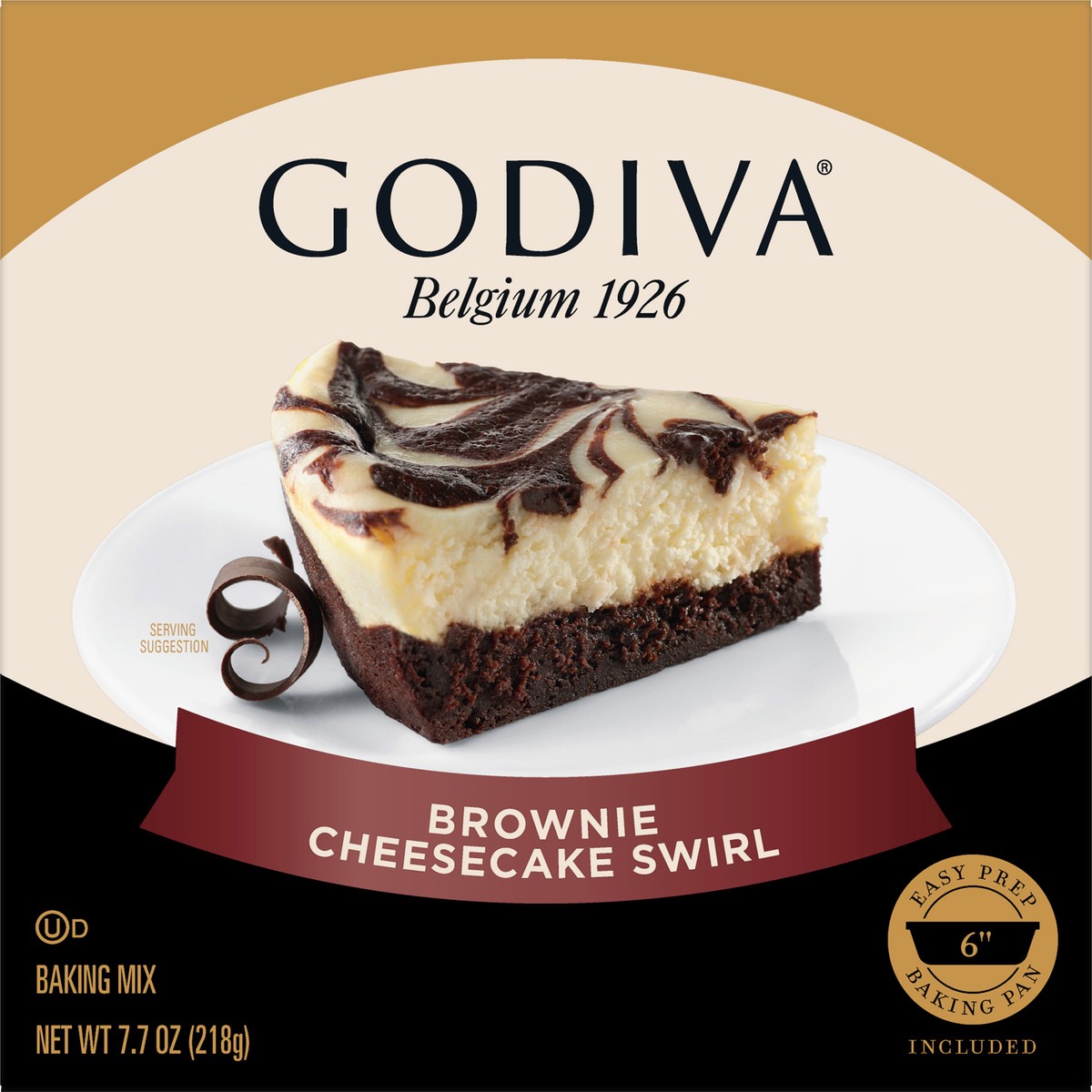 slide 4 of 13, Godiva Brownie Cheesecake Swirl Cake Mix, 7.7 oz box, 7.7 oz