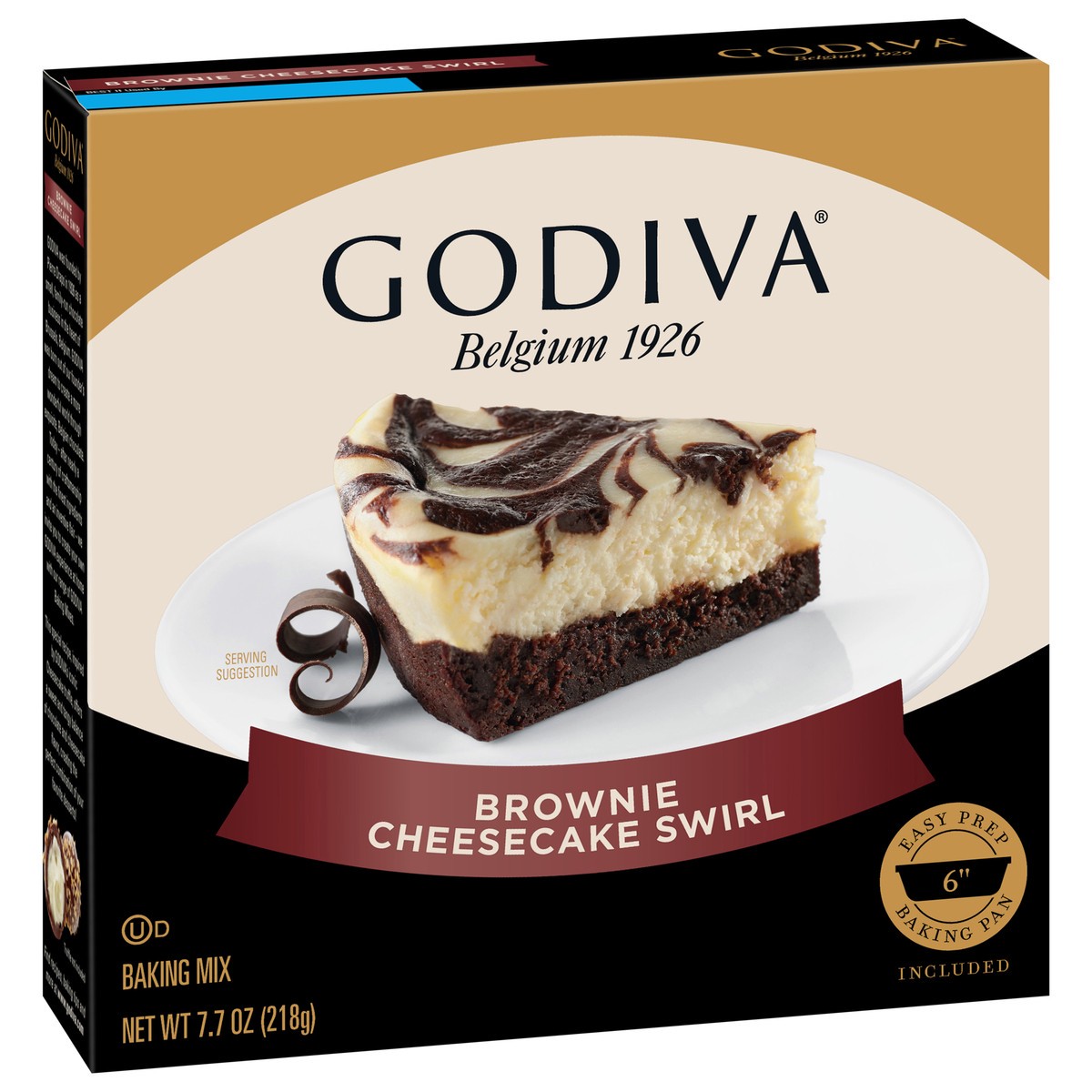 slide 5 of 13, Godiva Brownie Cheesecake Swirl Cake Mix, 7.7 oz box, 7.7 oz