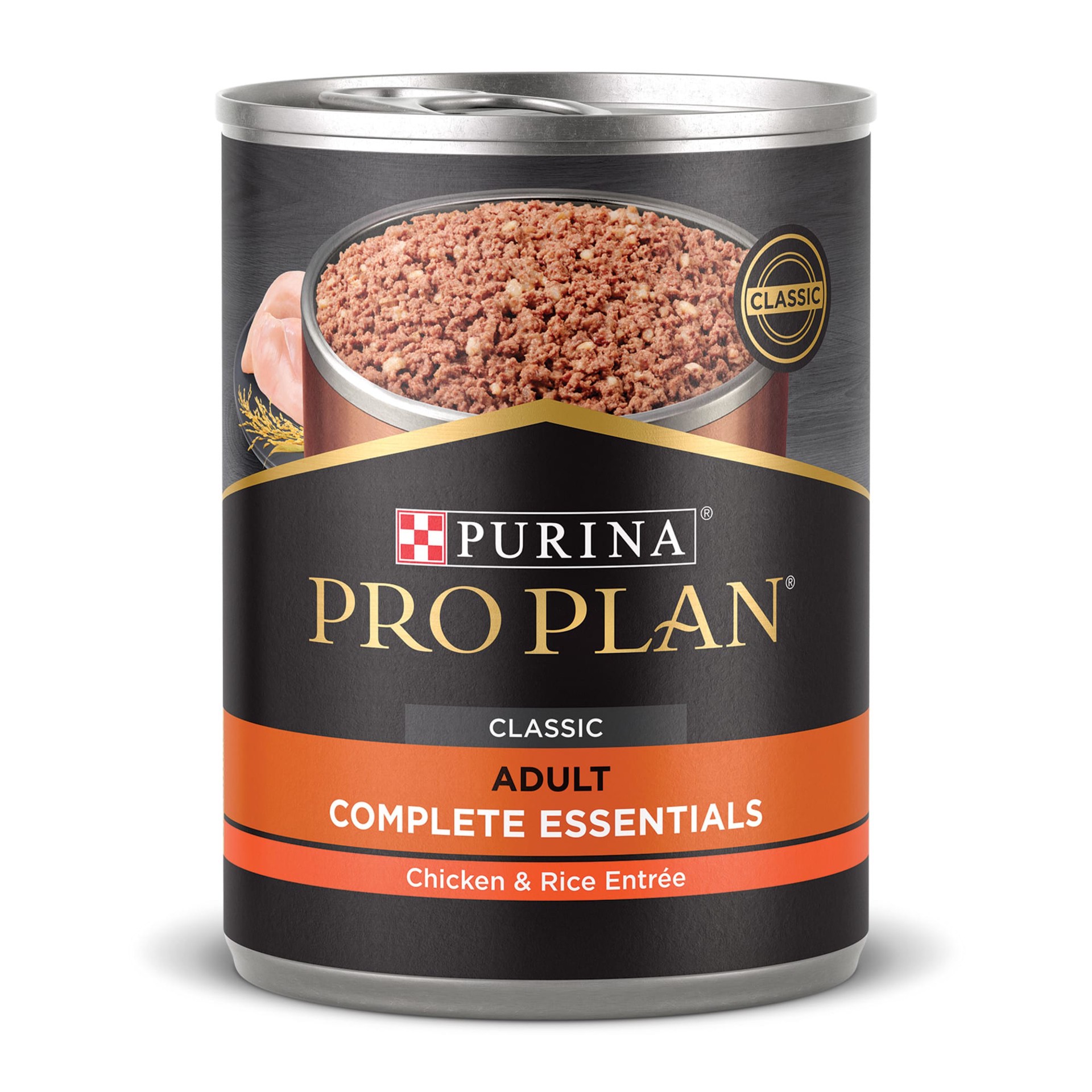 slide 1 of 7, Pro Plan Purina Pro Plan Complete Essentials Classic Pate Dog Food, Chicken and Rice Entrée, 13 oz