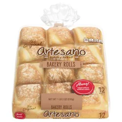 Artesano White Bakery Rolls, 12 count, 18 oz