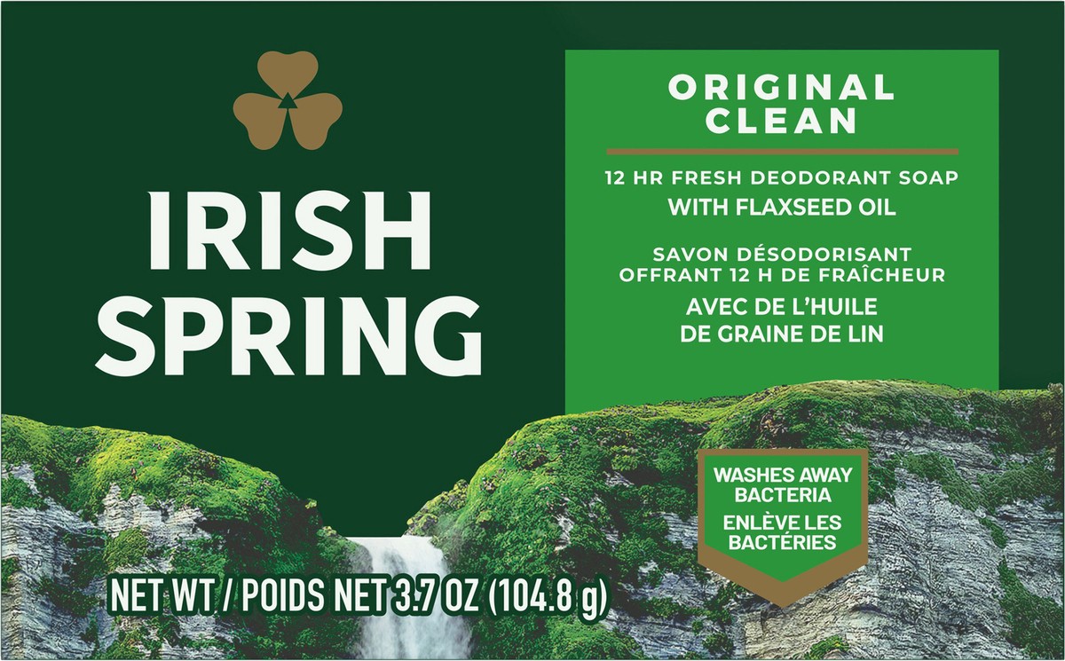 slide 7 of 11, Irish Spring Bar Soap for Men, Original Clean Deodorant Bar Soap, 3.7 Oz, 3.7 oz