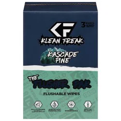 Klean Freak Flushable Kascade Pine Wipes The Flusher Pak - 3 x 40 Wipe Packs