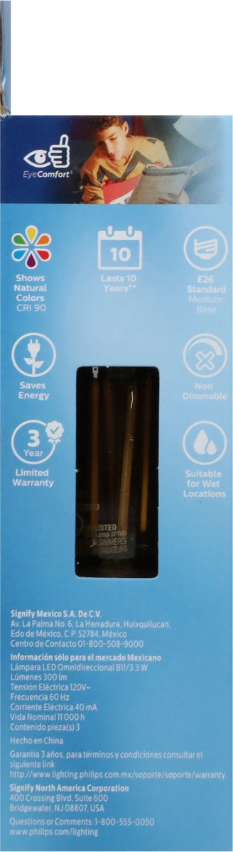 slide 4 of 9, Philips 3.3 Watts Soft White LED Light Bulbs 3 ea, 3 ct