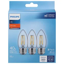 Philips 3.3 Watts Soft White LED Light Bulbs 3 ea