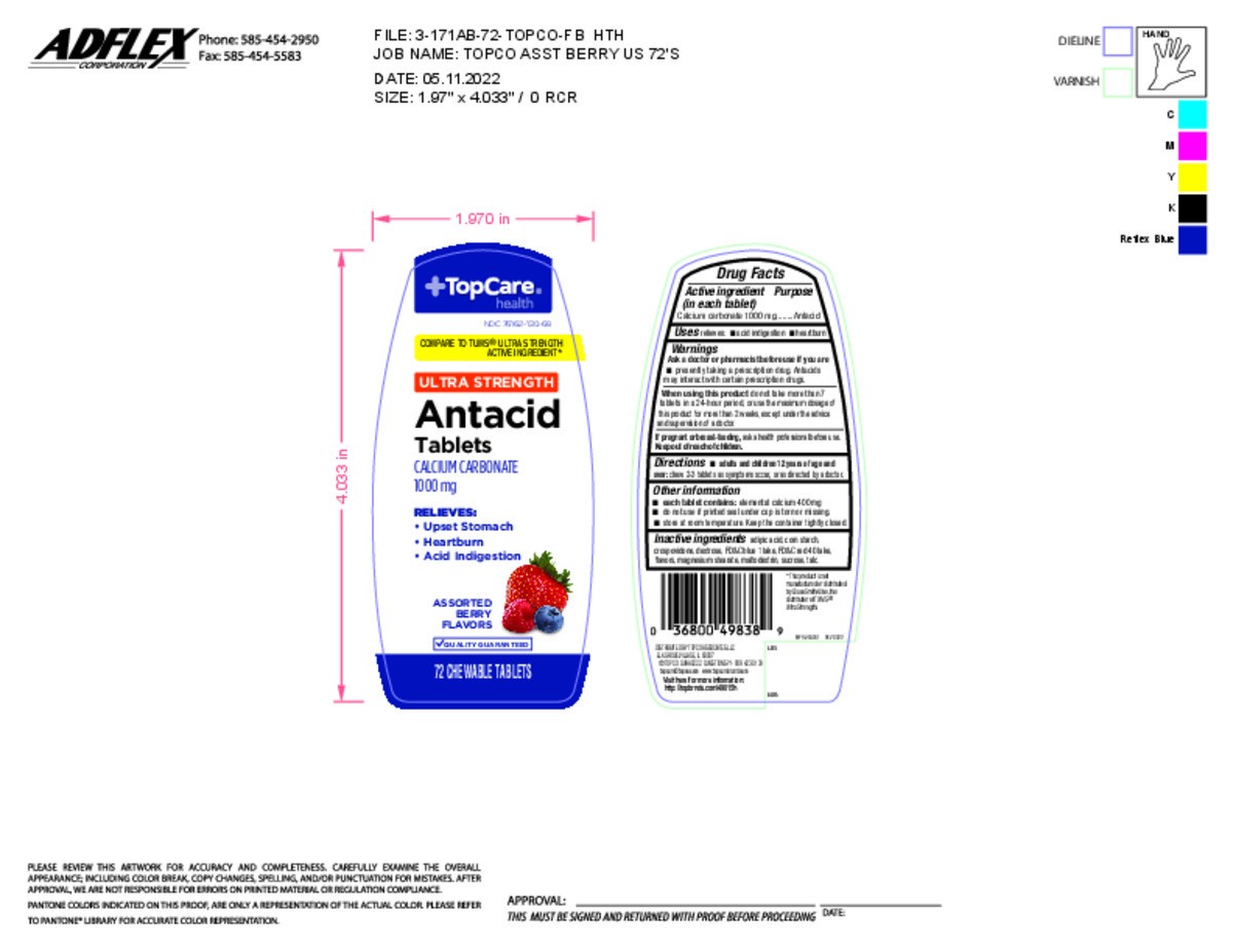 slide 5 of 14, TopCare Health 1000 mg Ultra Strength Assorted Berry Flavors Antacid 72 Tablets, 72 ct