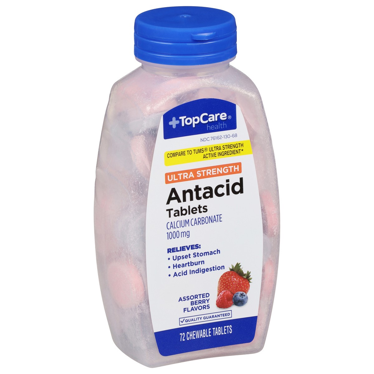 slide 3 of 14, TopCare Health 1000 mg Ultra Strength Assorted Berry Flavors Antacid 72 Tablets, 72 ct
