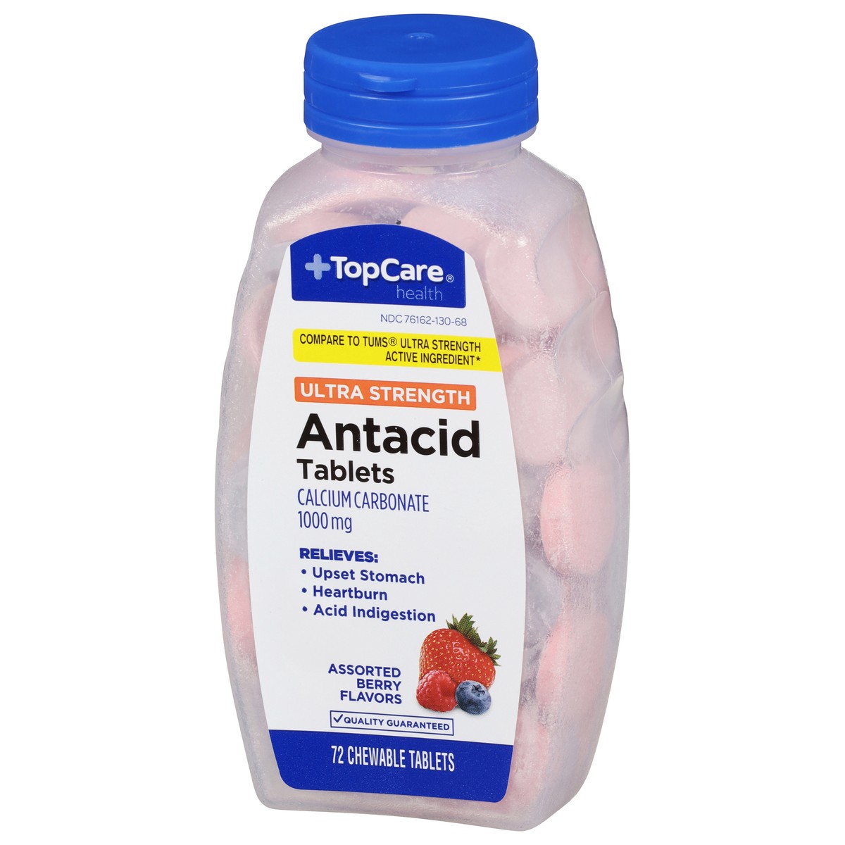 slide 2 of 14, TopCare Health 1000 mg Ultra Strength Assorted Berry Flavors Antacid 72 Tablets, 72 ct