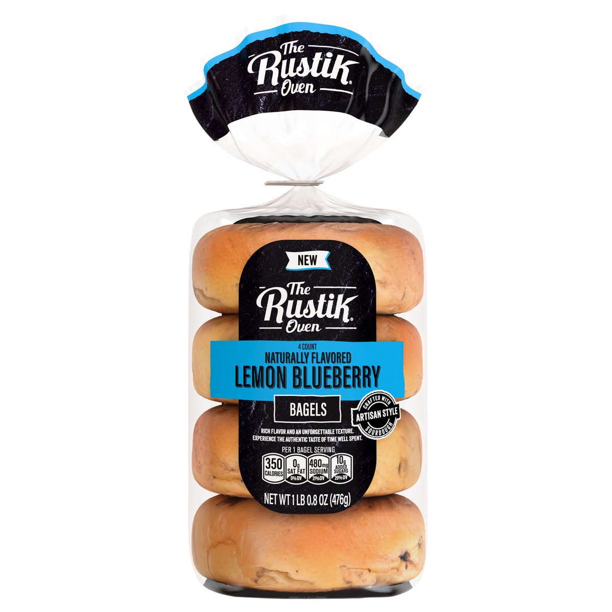 slide 1 of 13, Rustik Oven Lemon Blueberry Bagels, 4 count, 16.8 oz, 4 ct