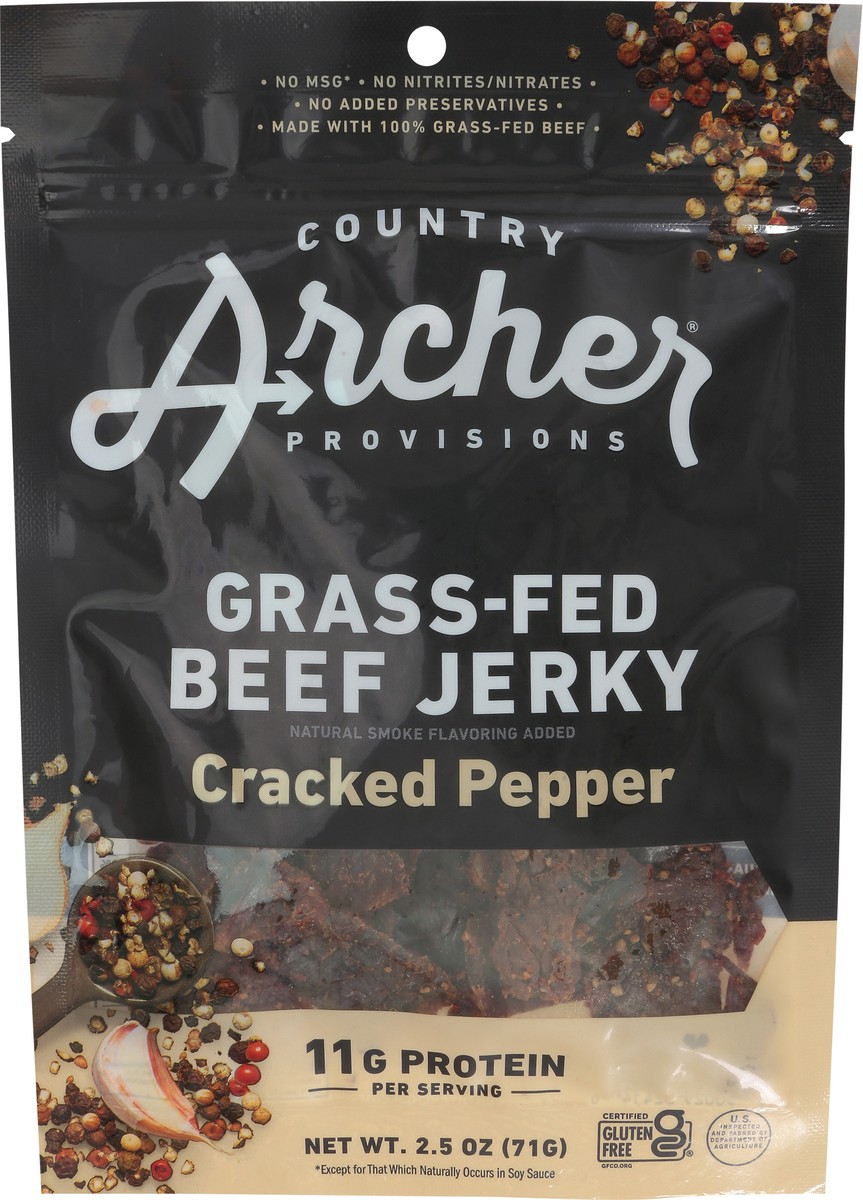 slide 8 of 14, Country Archer Beef Jerky, Cracked Pepper, Grass-Fed - 2.5 oz, 2.5 oz