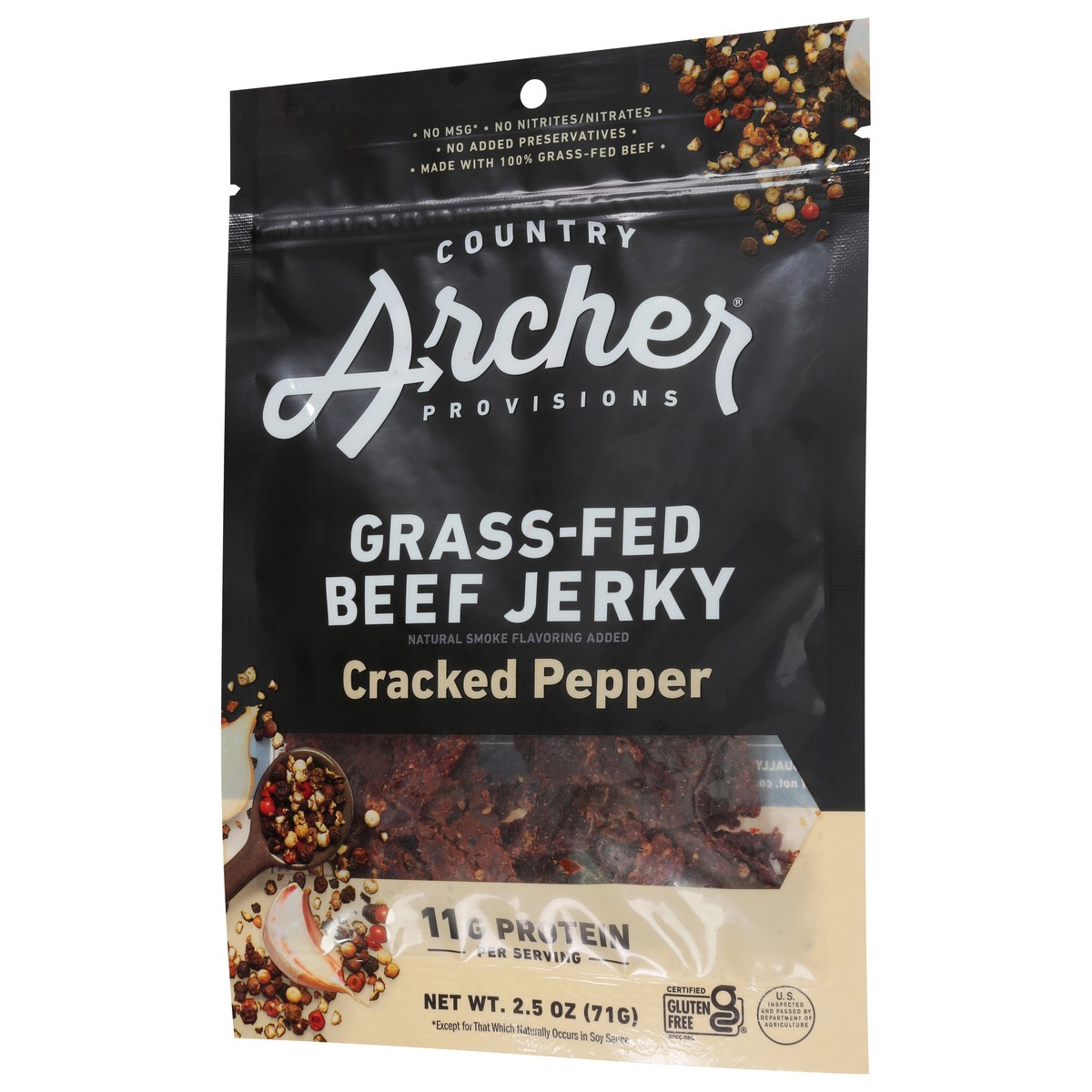 slide 12 of 14, Country Archer Beef Jerky, Cracked Pepper, Grass-Fed - 2.5 oz, 2.5 oz