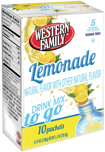 slide 1 of 1, Western Family Sf Lemonade Packets, 10 ct