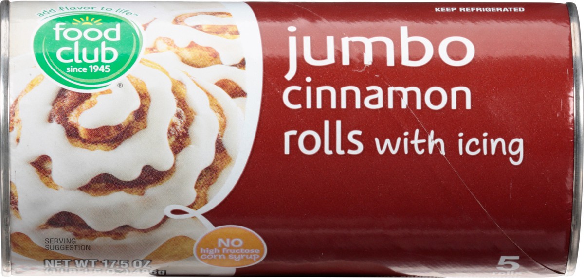slide 9 of 9, Food Club Original Icing Cinnamon Rolls Jumbo 5 ea, 5 ct