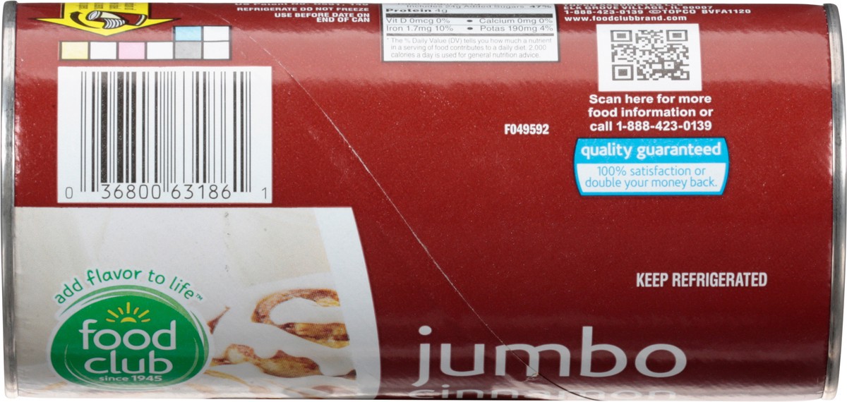 slide 4 of 9, Food Club Original Icing Cinnamon Rolls Jumbo 5 ea, 5 ct