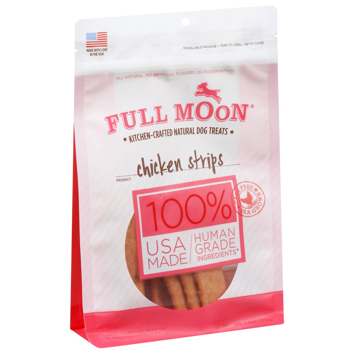 slide 2 of 9, Full Moon Dog Treat Chicken Strips Dog Treat, 6 oz