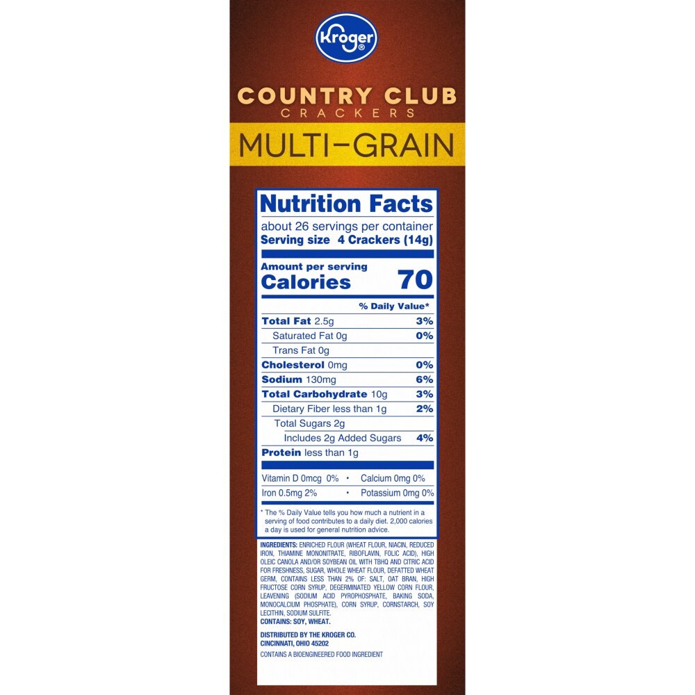 slide 3 of 3, Kroger Multi Grain Country Club Crackers, 12.7 oz