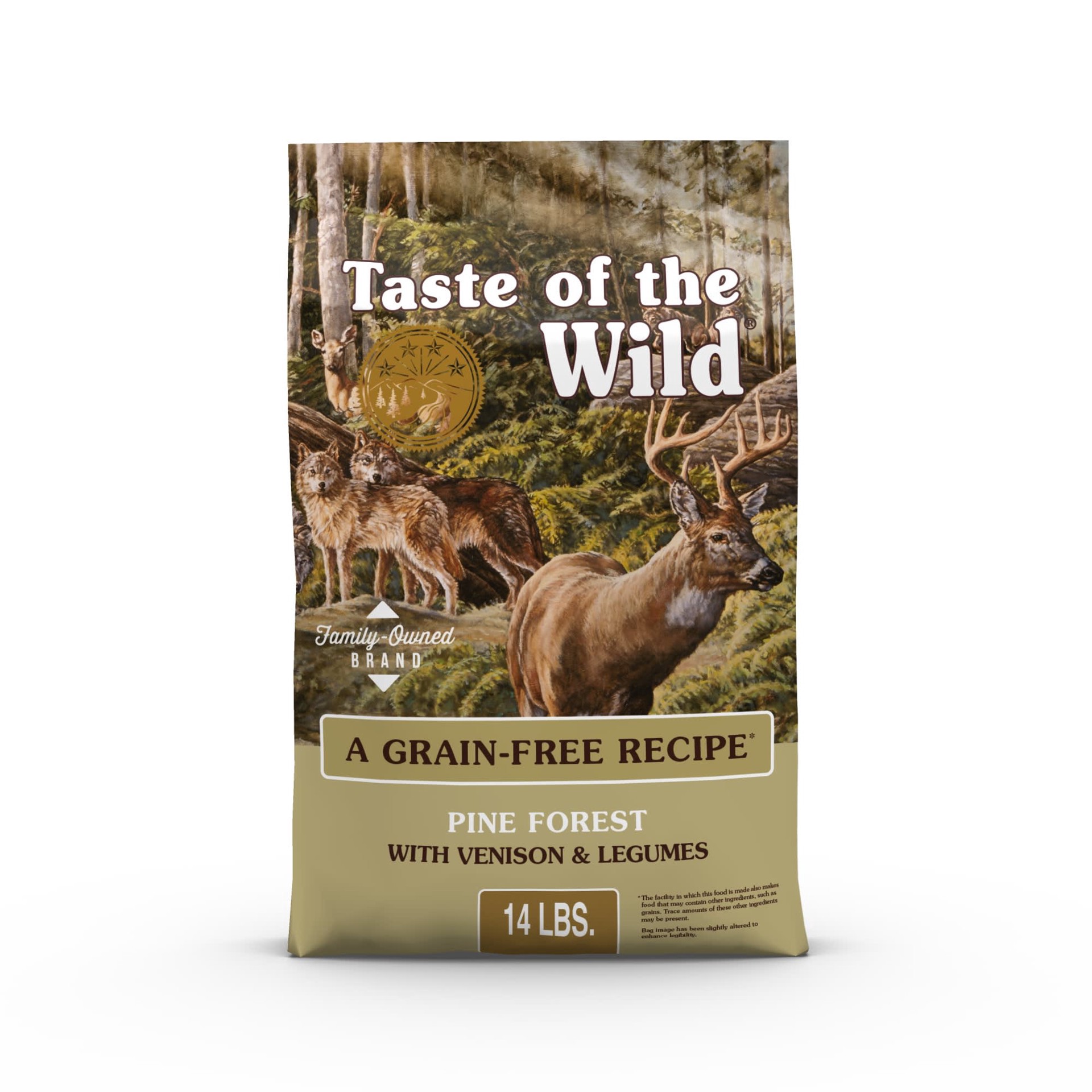 slide 1 of 1, Taste of the Wild Pine Forest Grain-Free Roasted Venison Dry Dog Food, 14 lbs., 14 lb