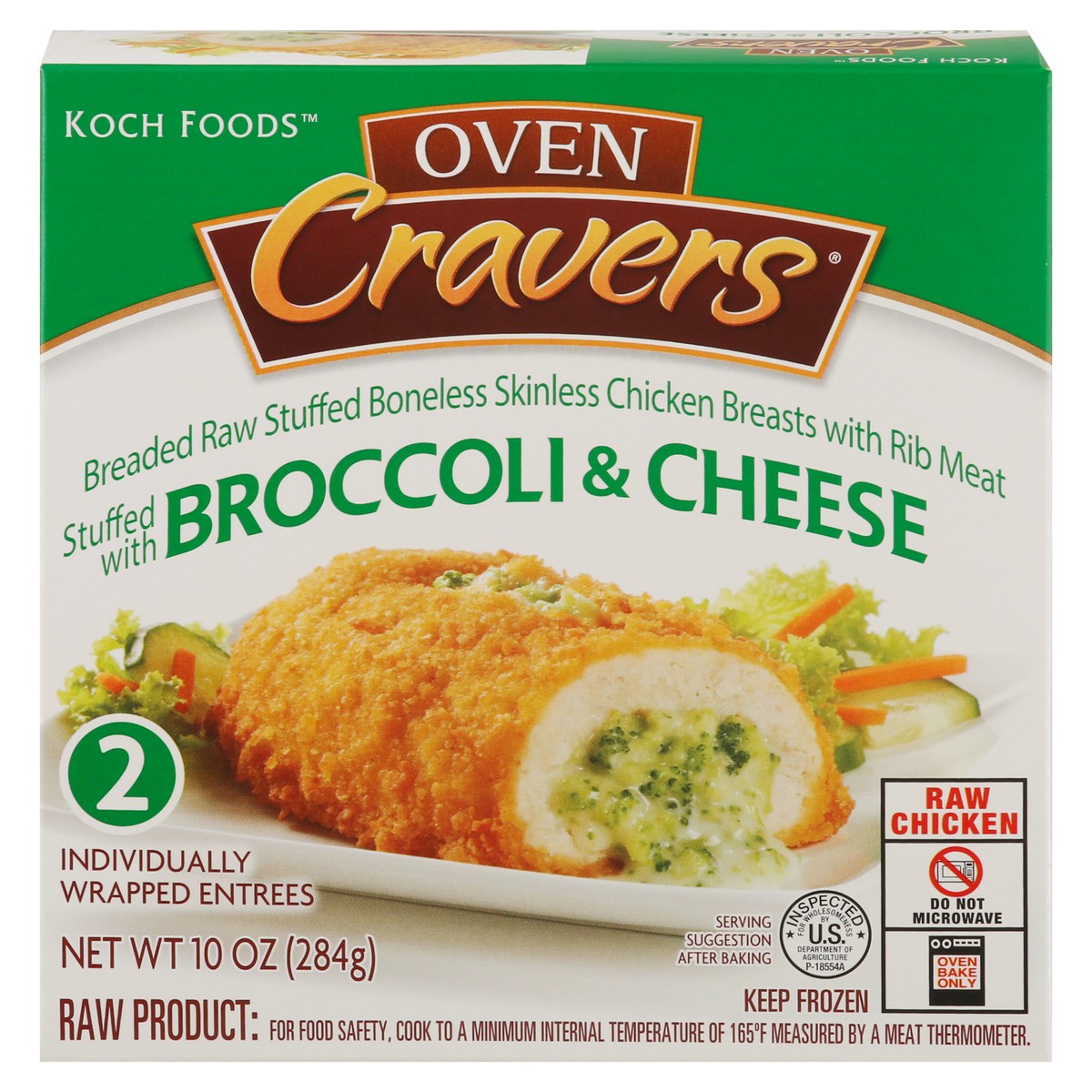 slide 8 of 13, Koch Foods Oven Cravers Broccoli & Cheese Stuffed Chicken Breast 2 Entrees, 2 ct