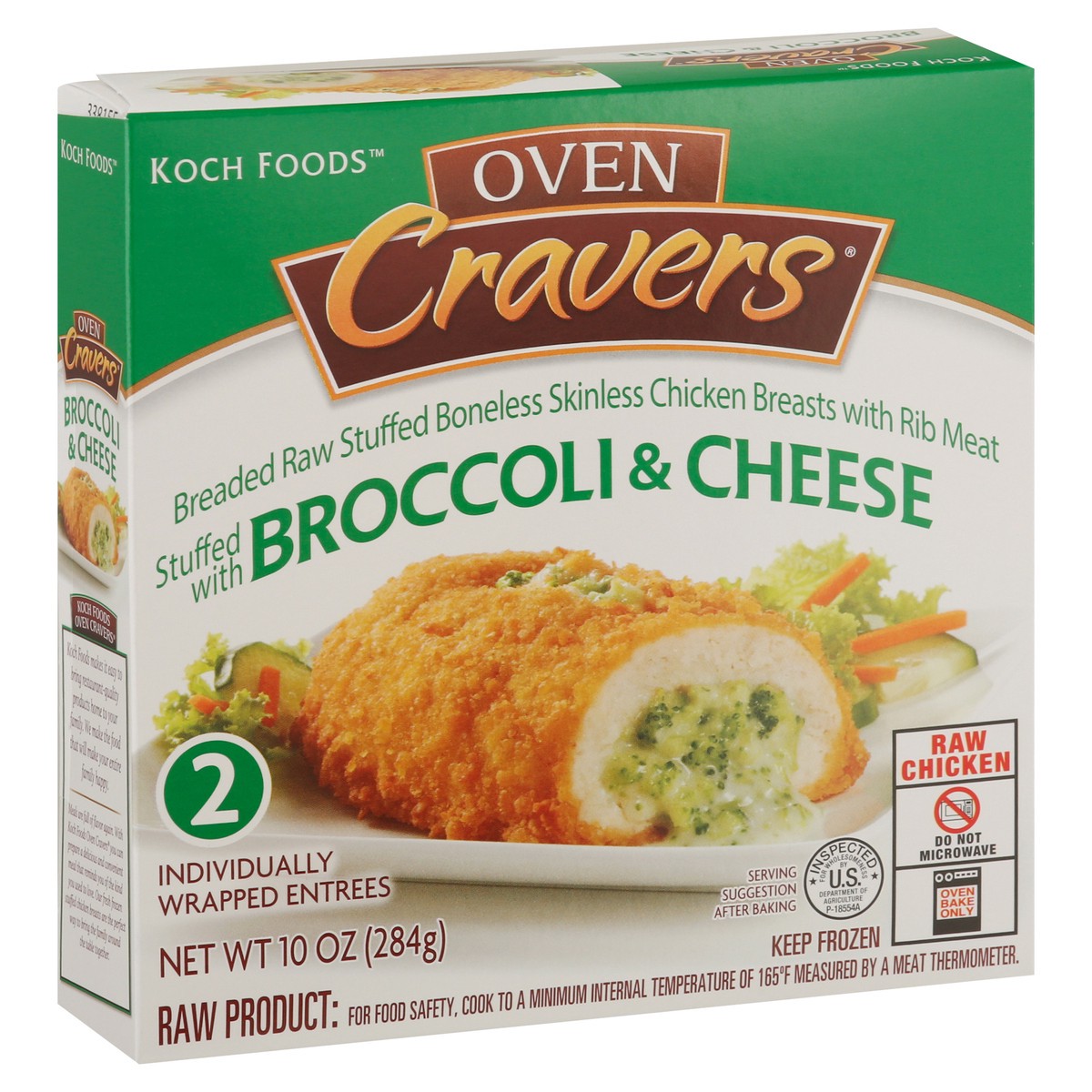 slide 4 of 13, Koch Foods Oven Cravers Broccoli & Cheese Stuffed Chicken Breast 2 Entrees, 2 ct