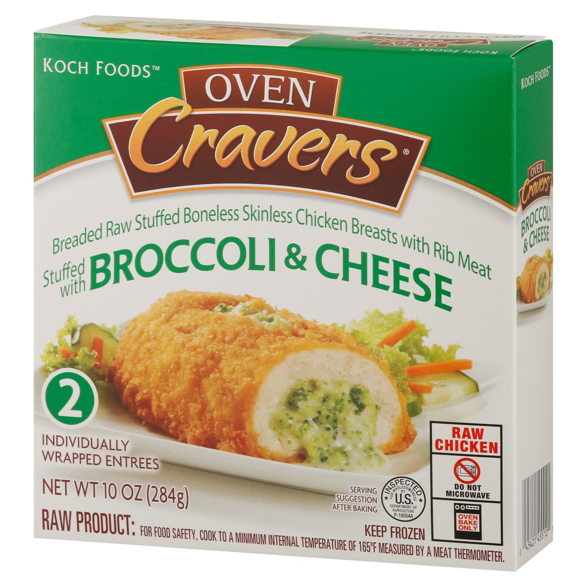 slide 10 of 13, Koch Foods Oven Cravers Broccoli & Cheese Stuffed Chicken Breast 2 Entrees, 2 ct