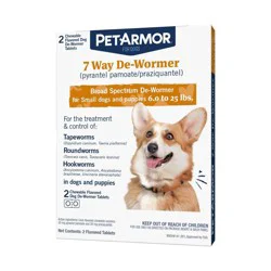 PetArmor 7 Way De-Wormer for Puppies and Small Dogs, 2 ct
