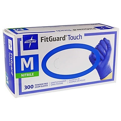 slide 1 of 1, Medline Fitguard Touch Nitrile Gloves Medium, 300 ct; med