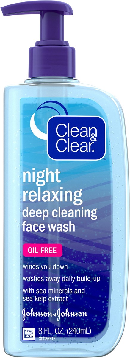 slide 5 of 7, Clean & Clear Night Relaxing Oil-Free Deep Cleaning Face Wash - 8 fl oz, 8 fl oz