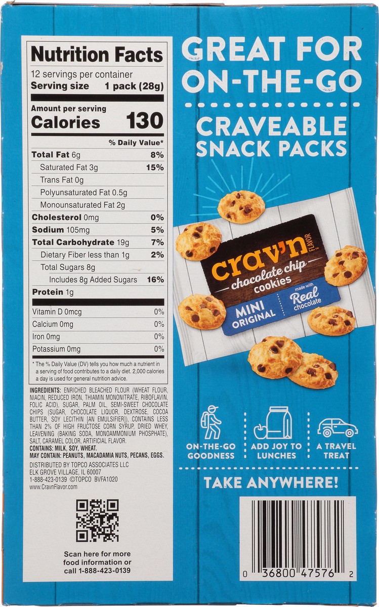 slide 18 of 19, Crav'n Flavor Crav'N Cke Choc Chip Mini - 12 ct, 12 ct