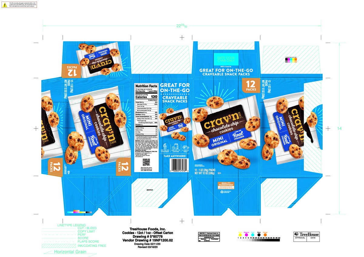 slide 2 of 19, Crav'n Flavor Crav'N Cke Choc Chip Mini - 12 ct, 12 ct