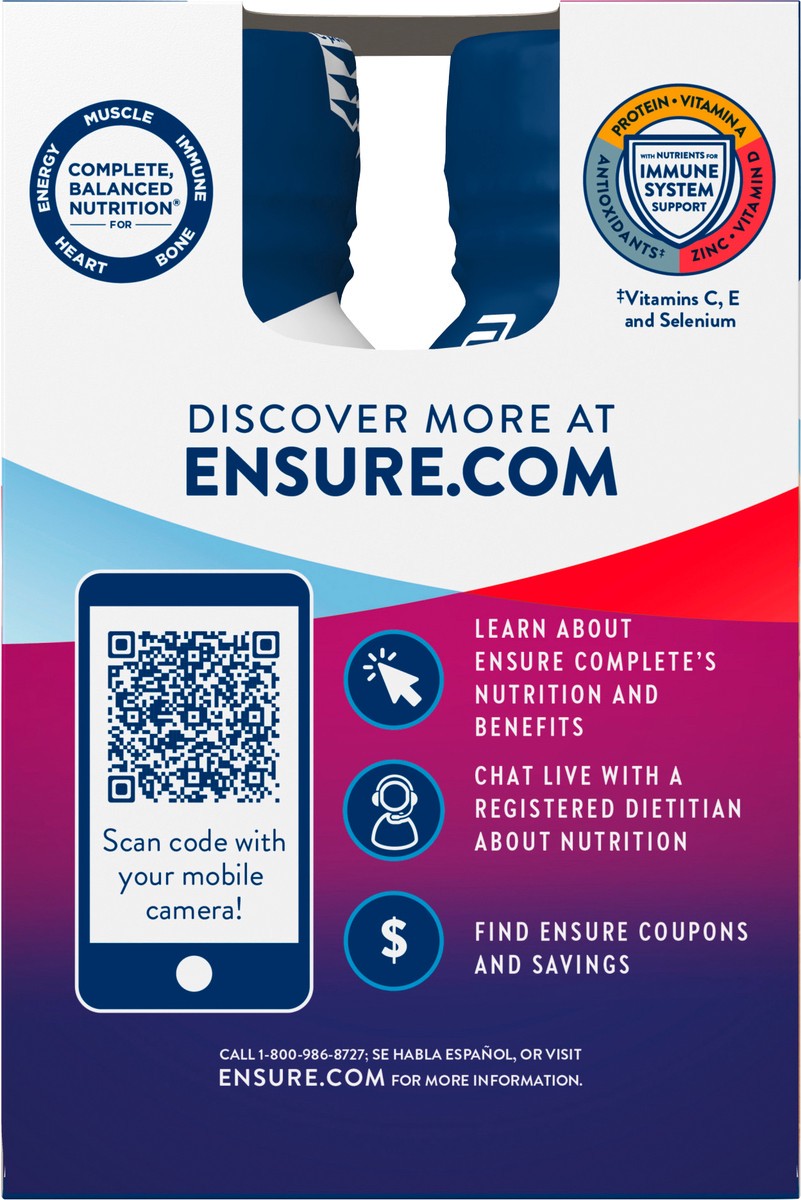 slide 2 of 12, Ensure Complete Vanilla Nutrition Shake 4-10 fl oz Bottle, 4 ct