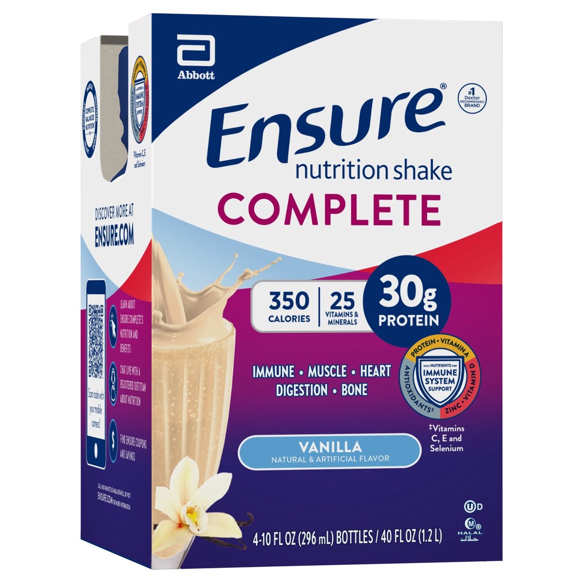 slide 3 of 12, Ensure Complete Vanilla Nutrition Shake 4-10 fl oz Bottle, 4 ct