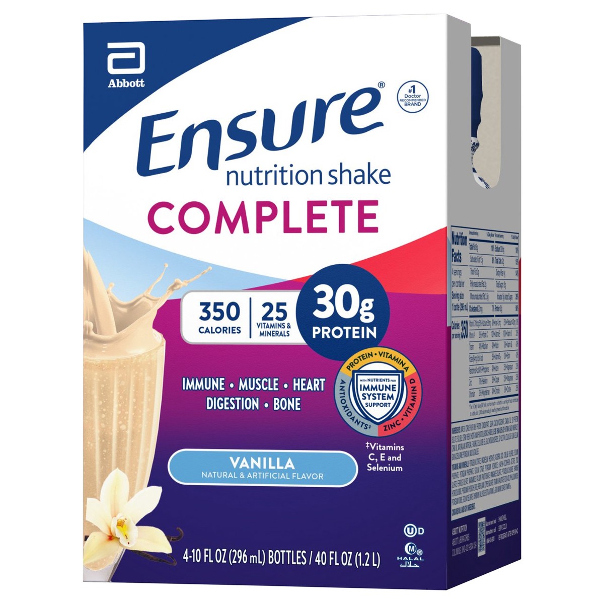 slide 7 of 12, Ensure Complete Vanilla Nutrition Shake 4-10 fl oz Bottle, 4 ct
