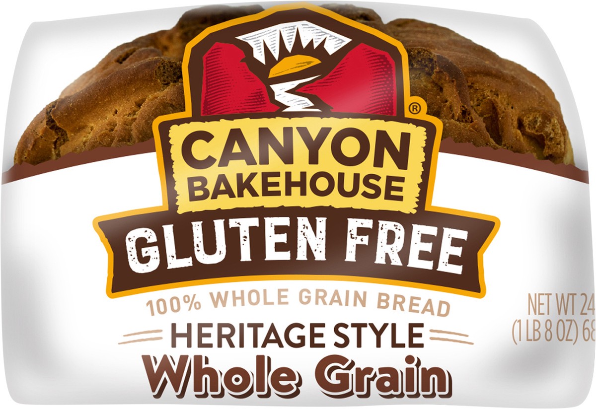 slide 4 of 8, Canyon Bakehouse Mountain White Bread, Gluten Free Bread, 100% Whole Grain, Frozen, 18 oz Loaf, 24 oz