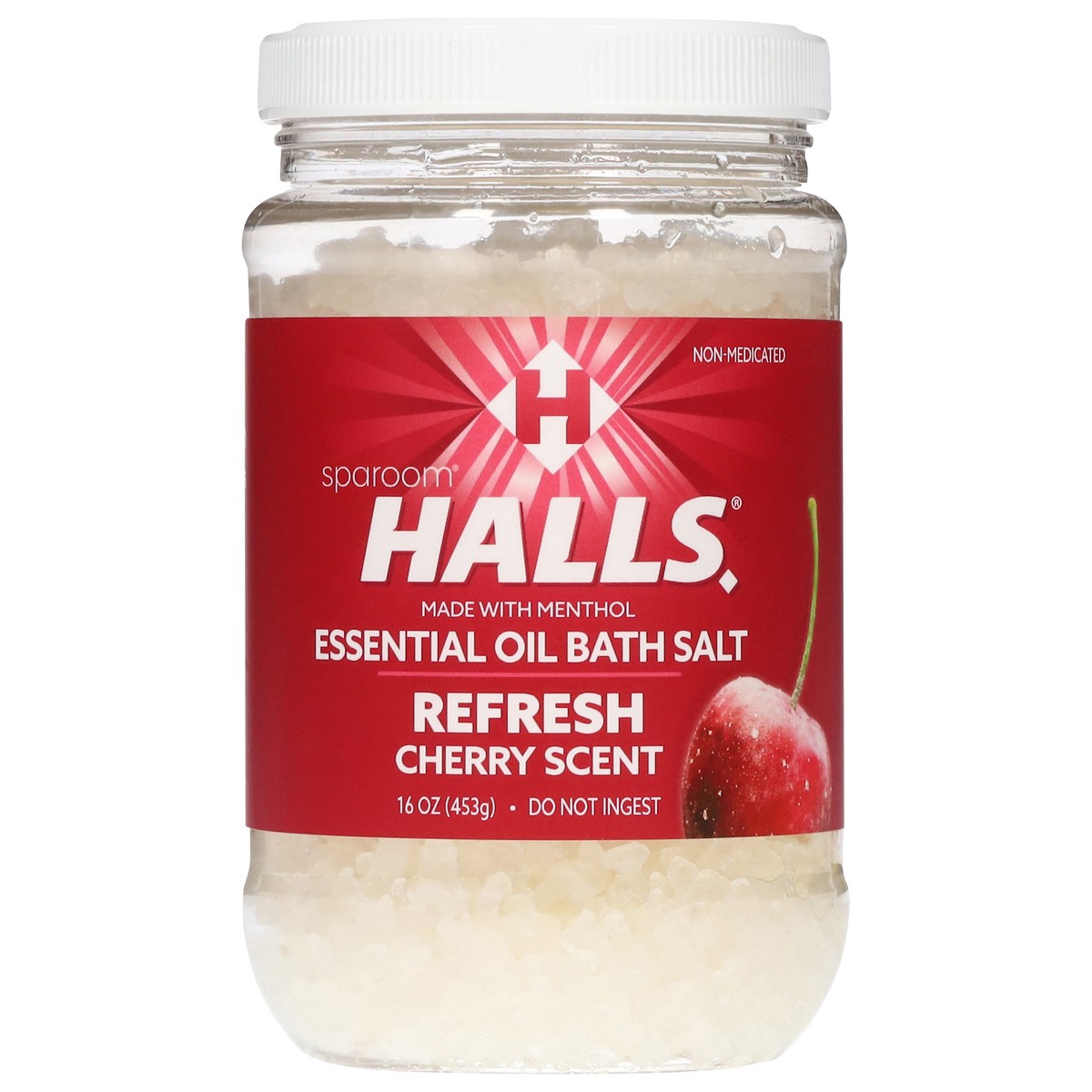 slide 2 of 4, SpaRoom Halls Essential Oil Refresh Cherry Scent Bath Salt 16 oz, 16 oz