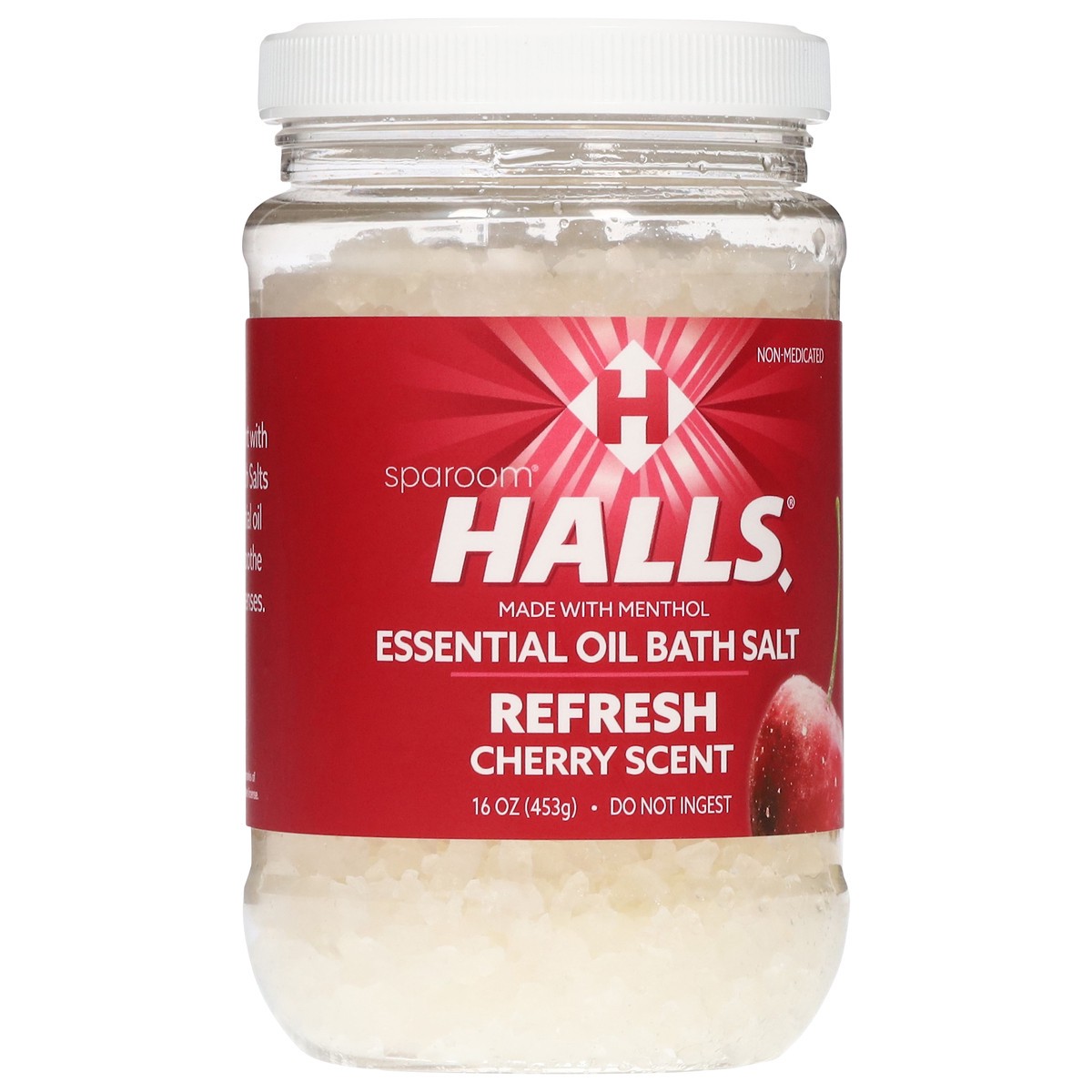 slide 3 of 4, SpaRoom Halls Essential Oil Refresh Cherry Scent Bath Salt 16 oz, 16 oz