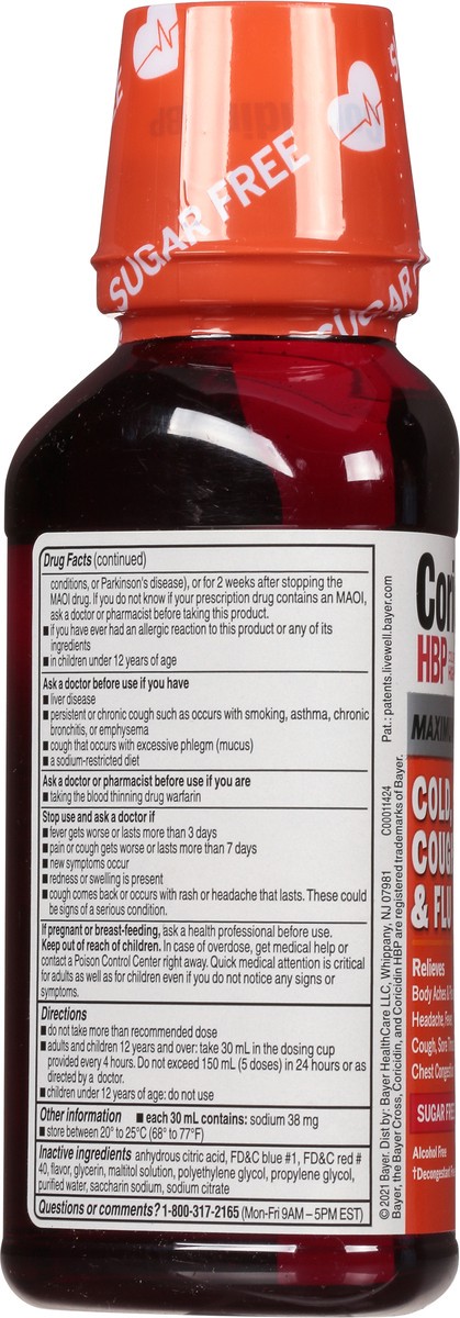 slide 8 of 9, Coricidin HBP Maximum Strength Cherry Flavor Cold, Cough & Flu 12 fl oz, 12 fl oz