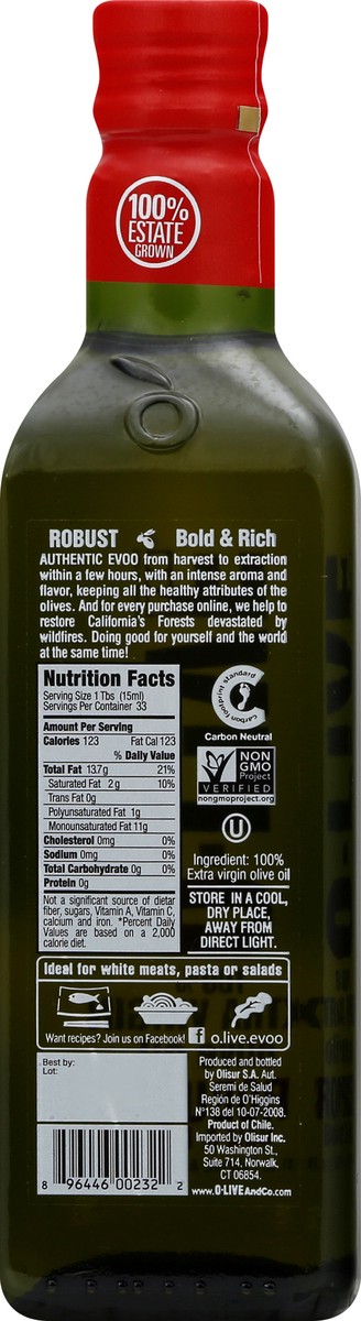 slide 5 of 9, O-LiveandCo Extra Virgin Robust Bold & Rich Olive Oil 16.9 oz, 16.9 fl oz