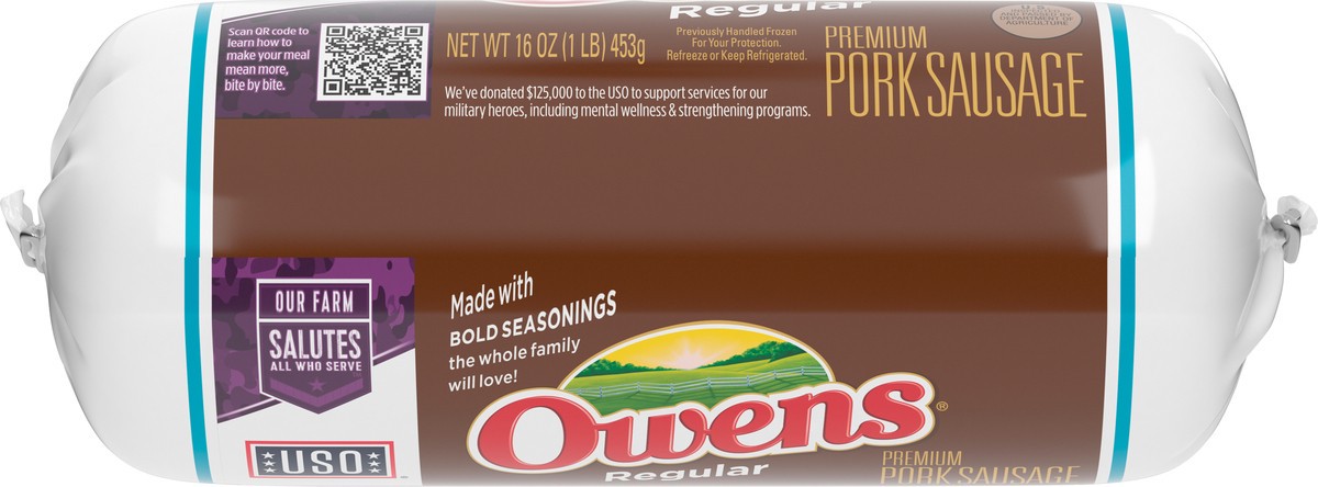 slide 4 of 9, Owens Premium Regular Pork Sausage 16 oz, 16 oz