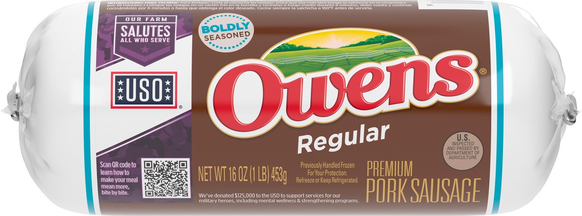 slide 6 of 9, Owens Premium Regular Pork Sausage 16 oz, 16 oz