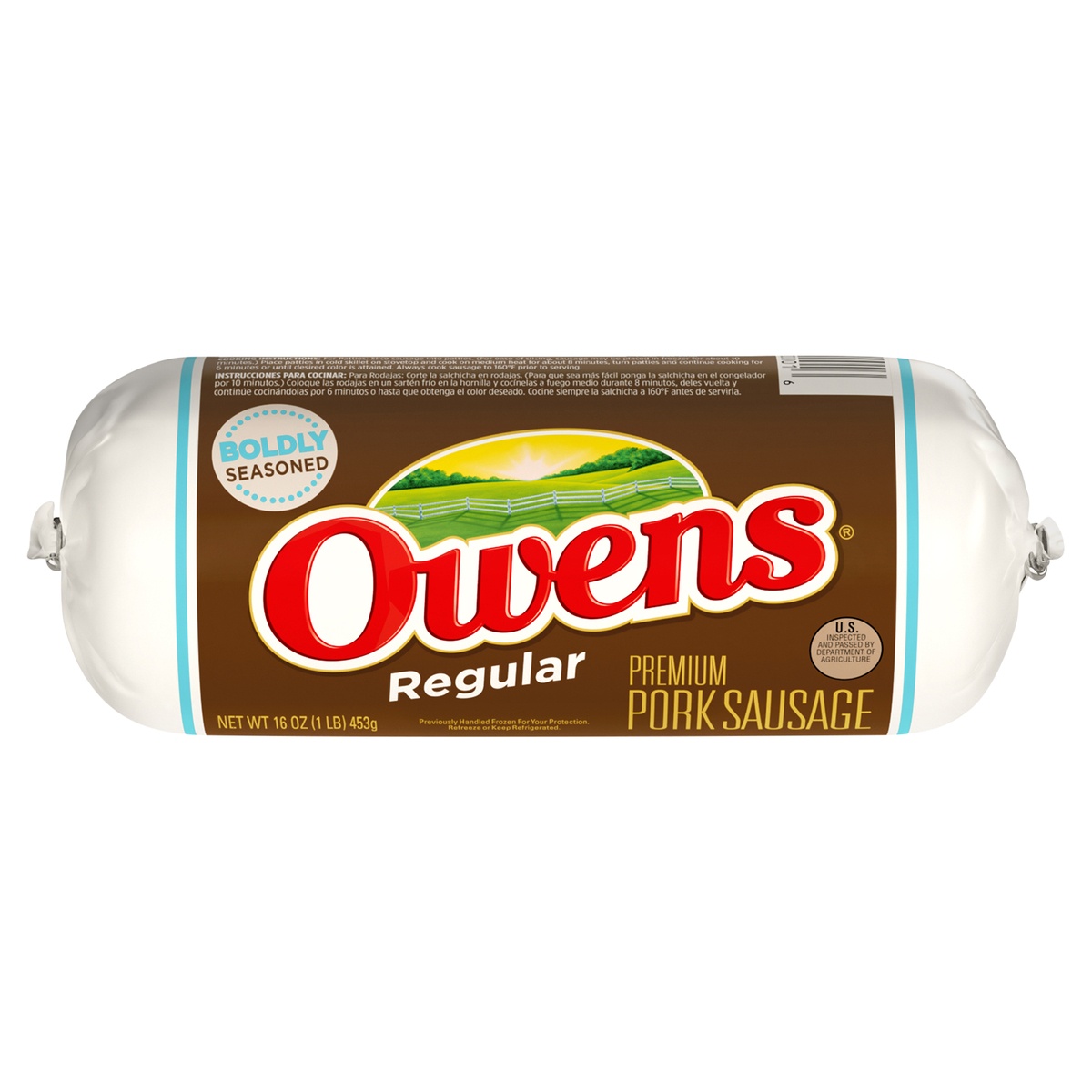 slide 1 of 1, Owens Regular Premium Pork Sausage, 16 oz