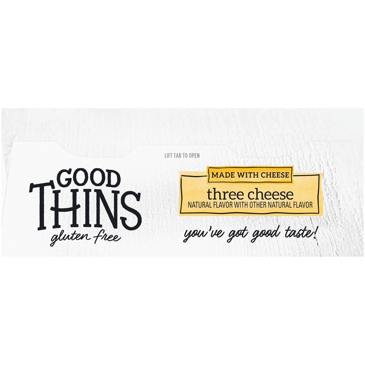 slide 9 of 9, GOOD THiNS Gluten Free Three Cheese Rice & Cheese Snacks 3.5 oz. Box, 3.5 oz